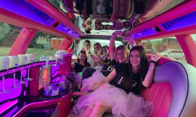 Aachen Pretty in Pink Dodge Limo